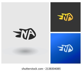 Letter NA Logo Creative Design Vector with Abstract Elegant Gradient Modern Square Shape Apps Concept