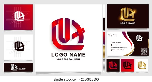 Letter NA or LUA monogram logo template with business card design