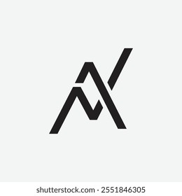 Letter An or Na minimal modern typography branding logo