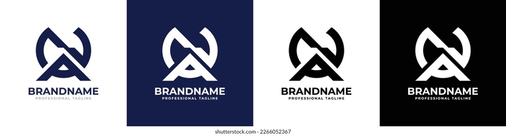 Letter NA or AN Monogram Logo, suitable for any business with NA or AN initials.