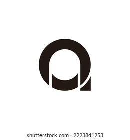 Letter an na a n circle, outline geometric symbol simple logo vector