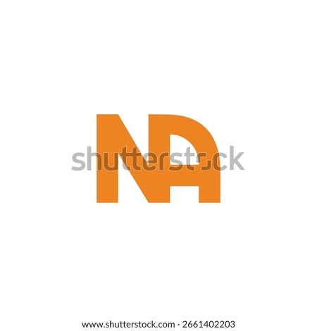 letter na  simple geometric linked logo vector 