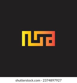 Letter Na square geometric symbol simple logo vector