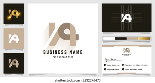 Letter NA or Vq monogram logo with business card design