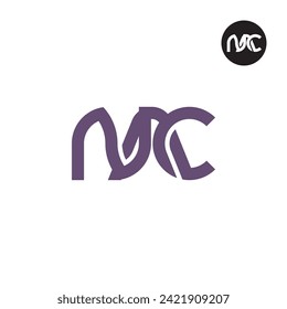 Diseño de logotipo de monograma de carta NAC