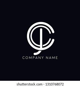 letter name CJ creative circle logo Vector