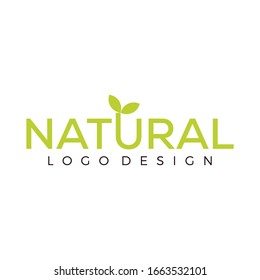 Letter Natural with leaf , Natural logo vector