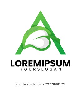 letter a natural logo design 