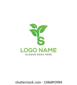 Letter natural logo design vector