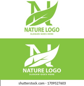 A Letter Nature Frame logo template