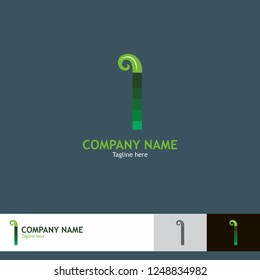 Letter I nature leaf logo