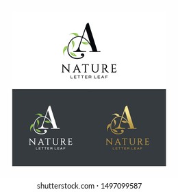 Letter A Nature Leaf Logo Design vector