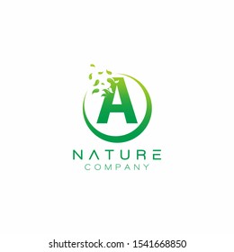 Letter A Nature Leaf Logo Design Vector