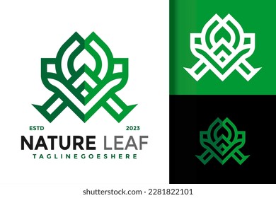 Letter A Nature leaf logo vector icon illustration