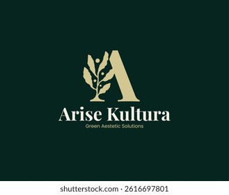 Letter A Nature Logo Vector. Initial A Leaf Monogram Logo for Natural Brand Identity