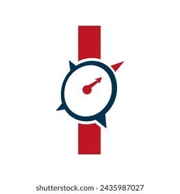 Letter I Navigator Compass Symbol Vector Template