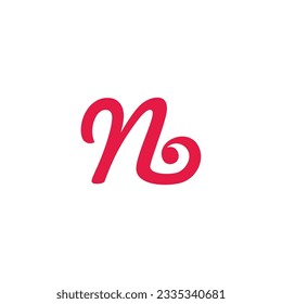 letra nb doodle lazo espiral logo vector 