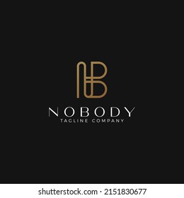 Letter NB Elegant Logo Vector. Initial B and letter N Typography Icon. NB Luxury Alphabet. Modern, Elegant, Luxury Style for Company Brand Identity