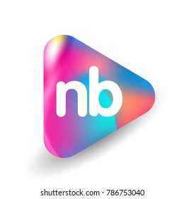 Letter NB logo in triangle shape and colorful background, letter combination logo design for business and company identity.
