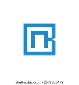 Letra NB Cuadrados geométricos simples Líneas enlazadas Logotipo Vector 