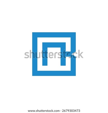 letter nb simple geometric squares linked lines logo vector 
