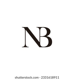 letter nb simple linked font logo vector 