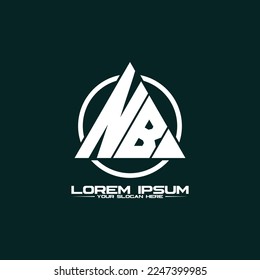 Letter NB triangle logo design vector