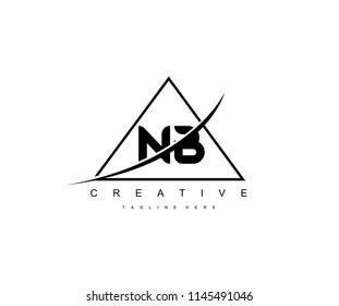 Letter NB Triangle Swoosh Logo Design