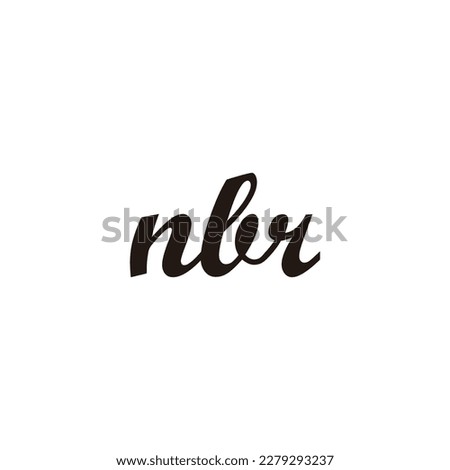 Letter nbr connect geometric symbol simple logo vector