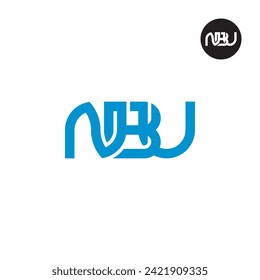 Diseño del logotipo de monograma de la carta NBU