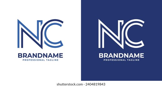 Letter NC Line Monogram Logo, suitable for business with NC or CN initials