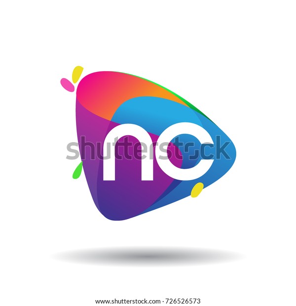 Letter Nc Logo Colorful Splash Background Stock Vector (Royalty Free ...