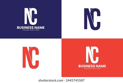 Letter NC logo design or Letter N and Letter C monogram Logo