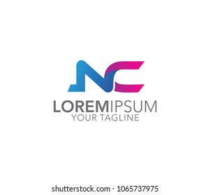 Letter NC logo. initial design template