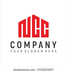 letter NCC home concept logo design vector template