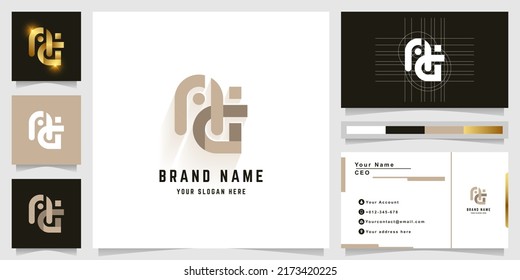 Letter nd or Ad monogram logo with business card design