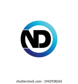 Letter ND circle logo design vector