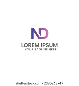 Letter ND creative logo design template 