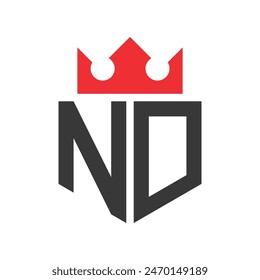 Letter ND Crown Logo. Crown on Letter ND Logo Design Template