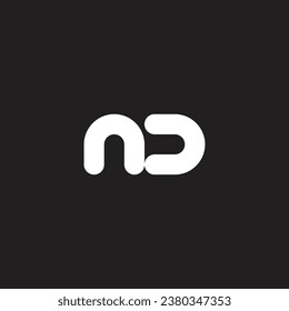 Letter nD curve geometric symbol simple logo vector