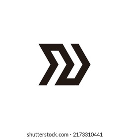 Letra ND dirección símbolo geométrico simple logo vector
