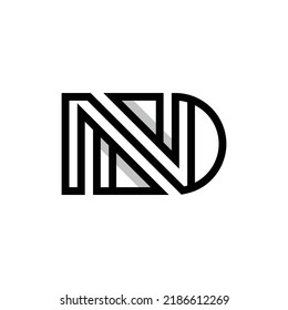 Monograma de la línea ND de la letra