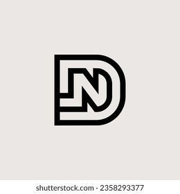 Letter ND or DN logo
