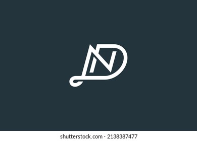 Letter ND or DN Logo Design Vector
