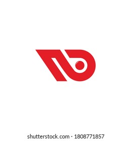 letter nd geometric arrow shape logo vector