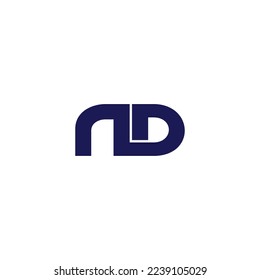 letter nd linked linear simple geometric logo vector 