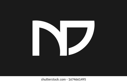 Letter ND or N D initial logo design in vector, Professional Letters monogram Logo on background.