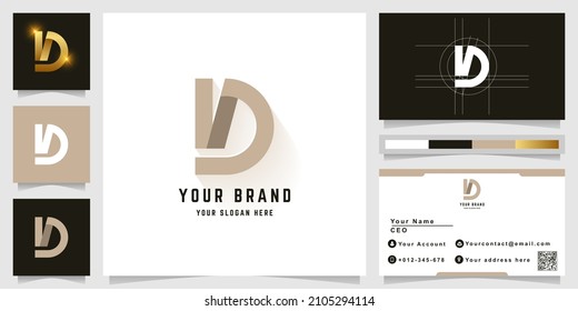 Letter ND or VD monogram logo with business card design