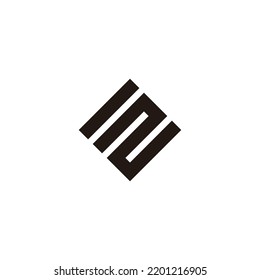 Letter NE EN N E, square geometric symbol simple logo vector