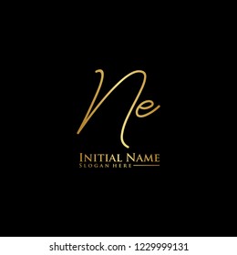 Letter Ne Logo. Initial Letter Design Vector Luxury Colors